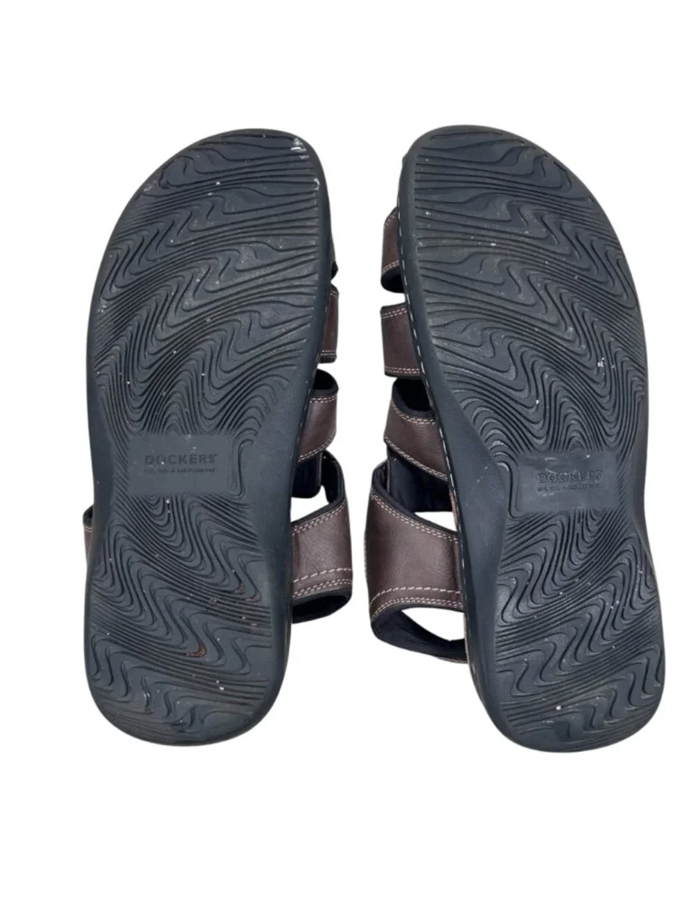 Dockers Marin Fisherman Sandal 12 Men Memory Foam Leather Brown Comfort